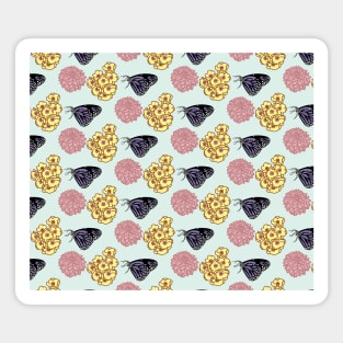 Girly Butterfly and Yellow and Pink Flower Pattern by Courtney Graben Sticker